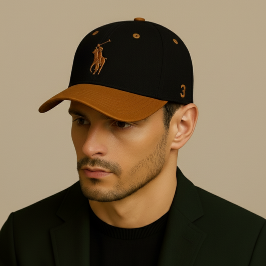 Casquette Ralph Lauren Big Pony chino Noir Orange