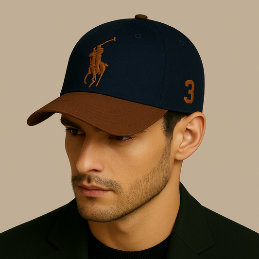 Casquette Ralph Lauren Big Pony chino Bleu Marine Marron