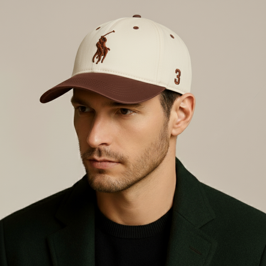 Casquette Ralph Lauren Big Pony chino Beige Marron