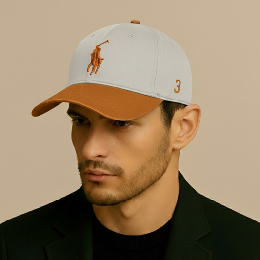 Casquette Ralph Lauren Big Pony chino Gris Orange