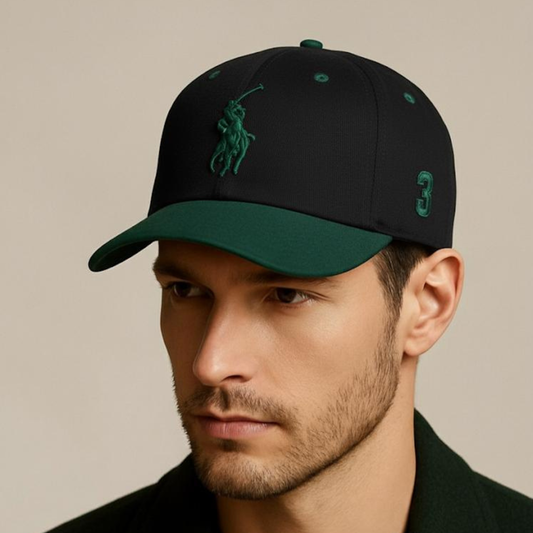 Casquette Ralph Lauren Big Pony chino Vert Royale Noir