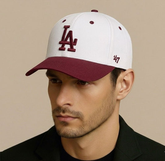 Casquette LA Blanc Bordeaux